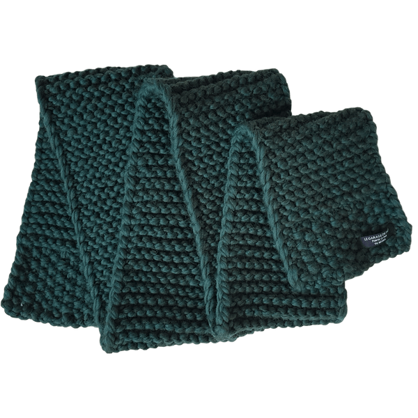 MINO (mini scarf) - écharpe en laine artisanale - Dark green - LGF